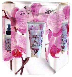 ��� ����� PRIMO PAGNO PAPER BOX  WILD ORCHID WITH  B.L. 100ML+ SH.G 100ML+ B.S 100ML+ SPONGE