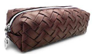 W7 WEAVED SLIM COSMETICS CASE - BURGUNDY 20�15CM