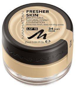 MAKE UP MANHATTAN FRESHER SKIN FOUNDATION 34 SOFT BEIGE 25ML MAKE UP MANHATTAN FRESHER SKIN FOUNDATION 34 SOFT BEIGE 25ML