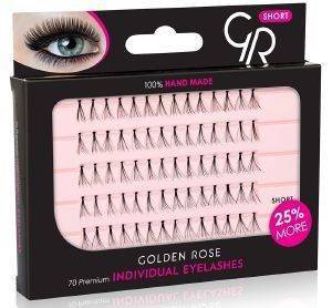 E  GOLDEN ROSE INDIVIDUAL EYELASHES SHORT BLACK (70 )