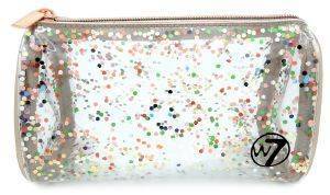  W7 CLEAR GLITTER COSMETICS BAG