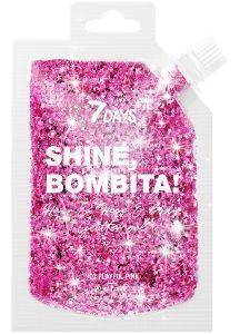 7DAYS SHINE BOMBITA! GEL-GLITTER FOR FACE, HAIR AND BODY 7DAYS PLAYFUL PINK 90ML