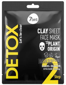 ����� �������� 7DAYS CLAY SHEET FACE MASK KAOLIN & SEAWEED STEP 2