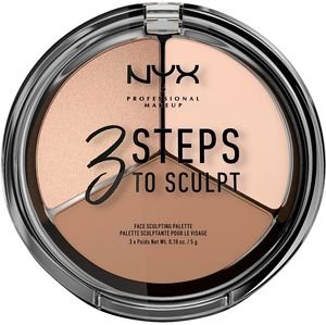  CONTOURING NYX PROFESSIONAL 3 STEPS TO SCULPT FACE SCULPTING PALETTE FAIR 5GR