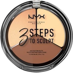  CONTOURING NYX PROFESSIONAL 3 STEPS TO SCULPT FACE SCULPTING PALETTE LIGHT 5GR