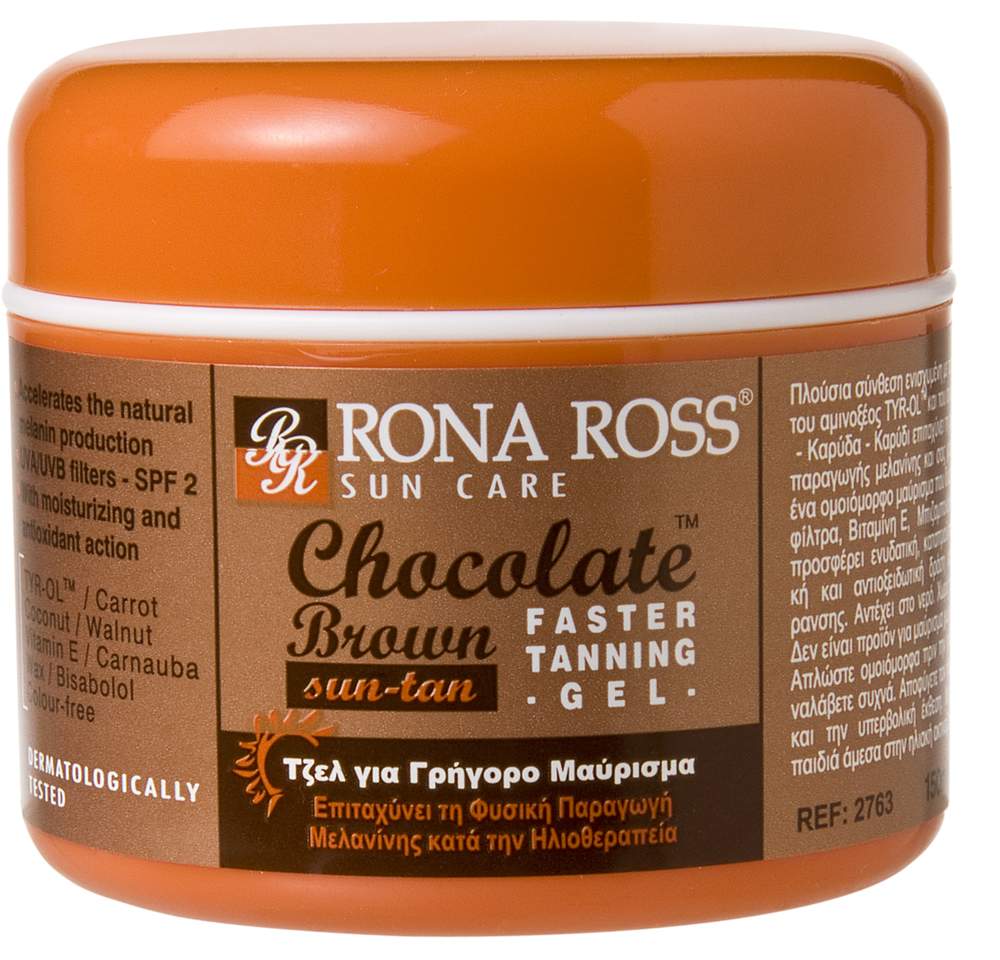 ΑΝΤΗΛΙΑΚΟ GEL RONA ROSS, CHOCOLATE BROWN SUNTAN 150ML ΜΕ SPF 2