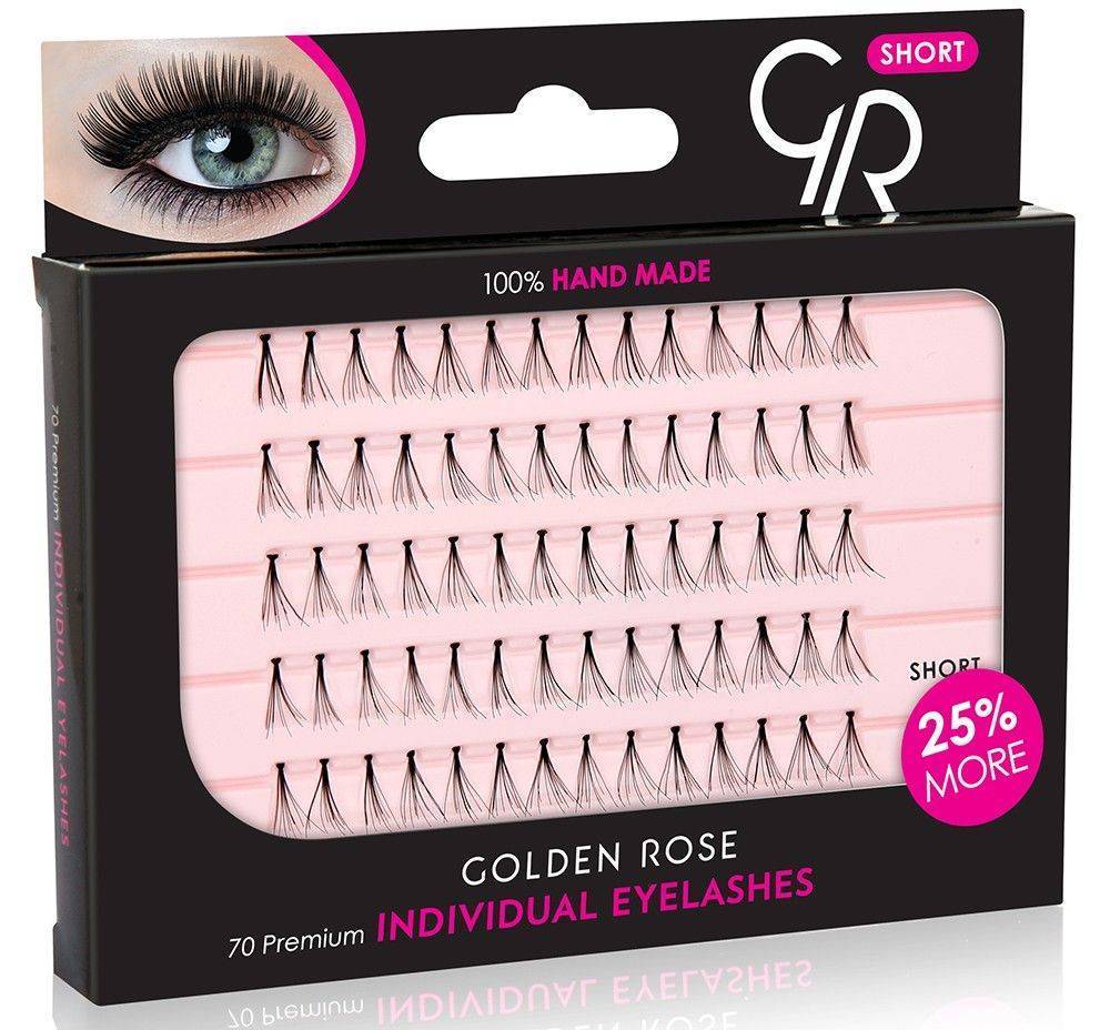 GOLDEN ROSE ΜΕΜΟΝΩΜΕΝEΣ ΤΟΥΦΙΤΣΕΣ GOLDEN ROSE INDIVIDUAL EYELASHES SHORT BLACK (70 ΤΜΧ)