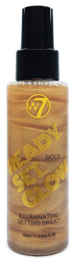 W7 MAKE UP FIXING SPRAY W7 READY SET GLOW - GOLD 100ML