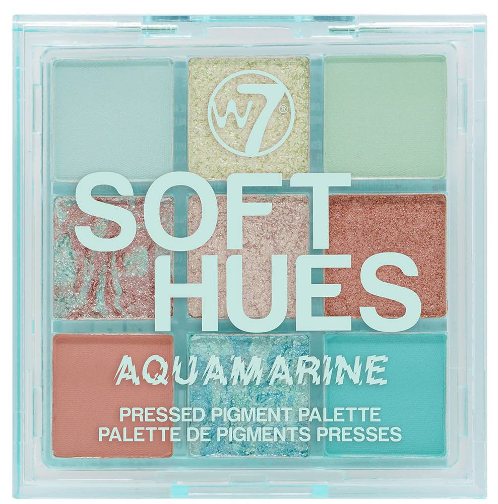 W7 ΠΑΛΕΤΑ ΣΚΙΩΝ W7 SOFT HUES PRESSED PIGMENT PALETTE - AQUAMARINE 8.1GR