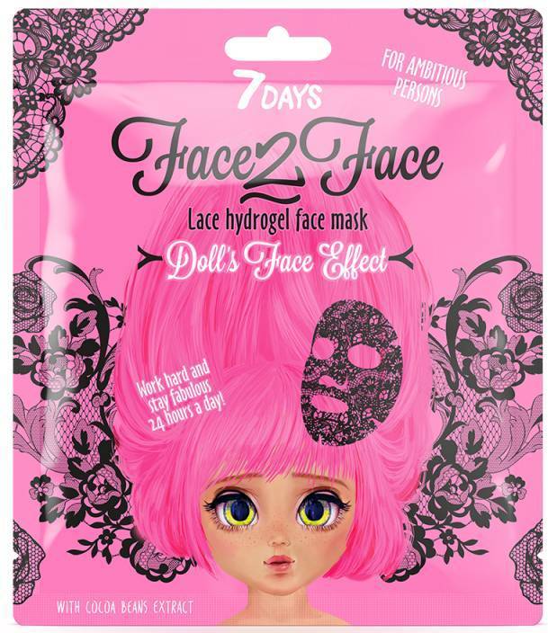 7DAYS FACE-2-FACE 7 DAYS LACE HYDROGEL MASK COCOA BEANS 28GR