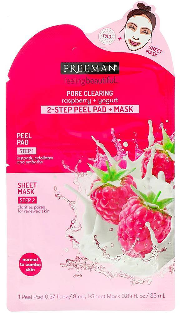 FREEMAN ΜΑΣΚΑ ΕΝΥΔΑΤΩΣΗΣ FREEMAN RASPBERRY + YOGURT 2-STEP PEEL PAD + MASK