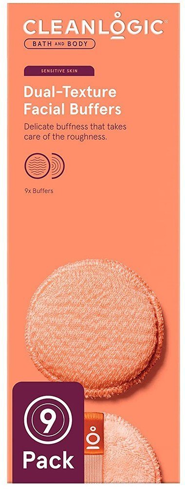 CLEANLOGIC ΣΦΟΥΓΓΑΡΙ CLEANLOGIC BATH AND BODY DUAL-TEXTURE FACIAL BUFFERS - SENSITIVE SKIN 9TMX
