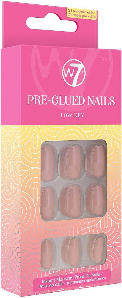 PRE GLUED NAILS W7 LOW KEY