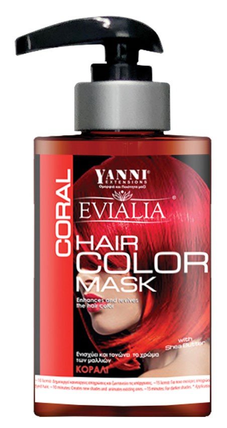 EVIALIA ΧΡΩΜΟΜΑΣΚΑ ΜΑΛΛΙΩΝ EVIALIA CORAL ΜΕ SHEA BUTTER ΓΙΑ ΘΡΕΨΗ ΚΑΙ ΛΑΜΨΗ ΚΟΡΑΛΙ 300ML