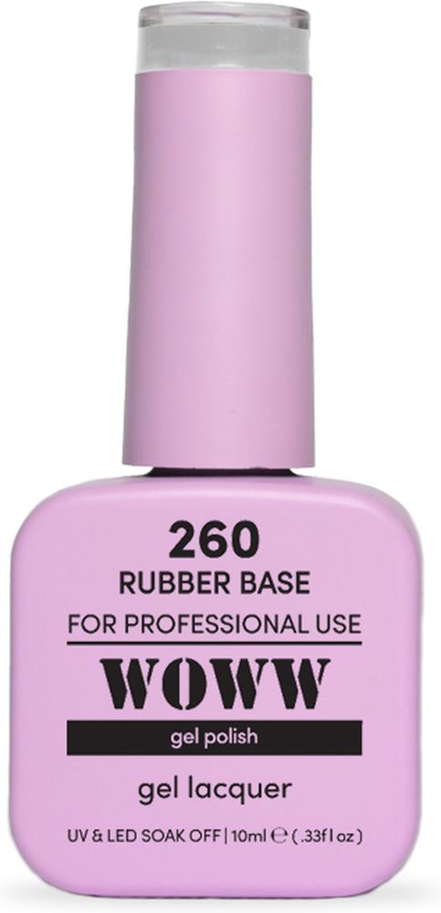 WOWW COSMETICS ΗΜΙΜΟΝΙΜΟ ΒΕΡΝΙΚΙ WOWW COSMETICS RUBBER BASE 260 GEL LACQUER (10ML)