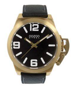 ΑΝΔΡΙΚΟ ΡΟΛΟΙ OOZOO STEEL XL BLACK LEATHER STRAP ΑΝΔΡΙΚΟ ΡΟΛΟΙ OOZOO STEEL XL BLACK LEATHER STRAP