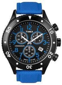   TIMEX CHRONOGRAPH BLUE LEATHER STRAP