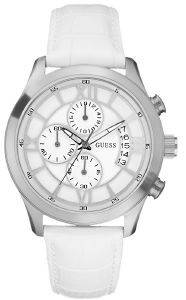 GUESS CHRONOGRAPH WHITE LEATHER STRAP