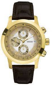 GUESS CHRONOGRAPH BROWN LEATHER STRAP