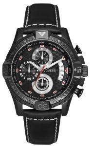 GUESS CHRONOGRAPH BLACK LEATHER STRAP