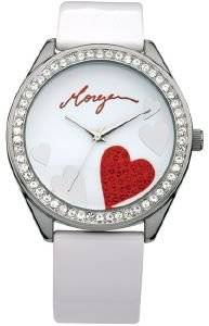  MORGAN DE TOI HEART LADIES WHITE GLOSS LEATHER STRAP