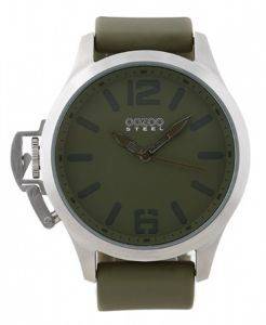   OOZOO STEEL XL GREEN RUBBER STRAP