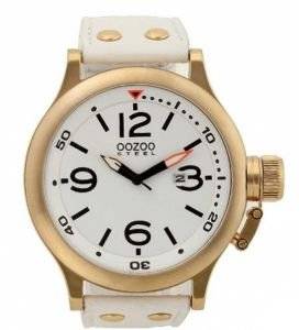 ������� ����� OOZOO STEEL XXL GOLD WHITE LEATHER STRAP