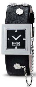   MOSCHINO ITS LUCKY TIME BLACK LEATHER
