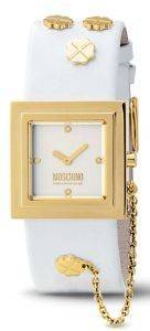 ΓΥΝΑΙΚΕΙΟ ΡΟΛΟΙ MOSCHINO ITS LUCKY TIME WHITE LEATHER ΓΥΝΑΙΚΕΙΟ ΡΟΛΟΙ MOSCHINO ITS LUCKY TIME WHITE LEATHER