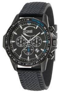   JUST CAVALLI ACTUALLY CHRONOGRAPH BLACK RUBBER STRAP