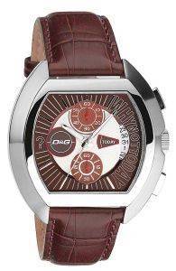   D&G HIGH SECURITY WATCH DARK BROWN LEATHER STRAP