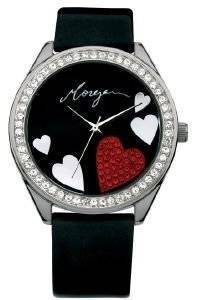  MORGAN DE TOI HEART LADIES BLACK GLOSS CROC LEATHER STRAP