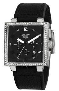   JET SET JET SET SAN REMO CHRONOGRAPH BLACK LEATHER STRAP