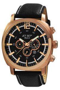   JET SET MADRID CHRONOGRAPH BLACK LEATHER STRAP