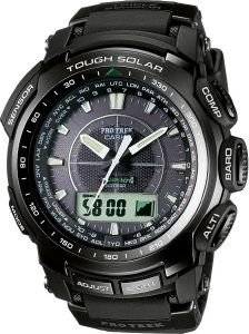   CASIO PROTREK RADIOCONTROLLED BLACK RUBBER STRAP