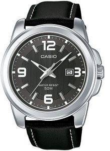   CASIO COLLECTION BLACK LEATHER STRAP MTP1314L8AVEF