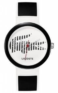   LACOSTE GOA WHITE AND BLACK RUBBER STRAP