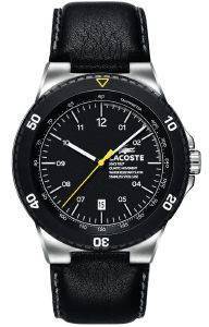 O O LACOSTE SPORT NAVIGATOR BLACK LEATHER STRAP