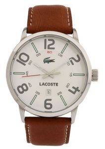 O O LACOSTE SPORTSWEAR BROWN LEATHER STRAP