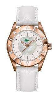   LACOSTE BIARRITZ CRYSTAL WHITE LEATHER STRAP