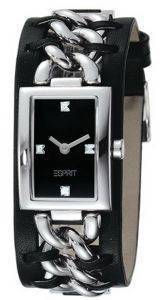    ESPRIT ROUGH CHIC BLACK LEATHER STRAP