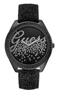 GUESS PARTY GIRL BLACK LEATHER STRAP GUESS PARTY GIRL BLACK LEATHER STRAP