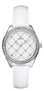 GUESS TREND CRYSTAL WHITE LEATHER STRAP GUESS TREND CRYSTAL WHITE LEATHER STRAP