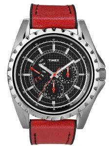 TIMEX RETROGRADE RED LEATHER STRAP