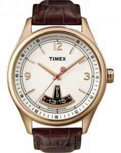 TIMEX ELEVATED CLASSICS BROWN LEATHER STRAP