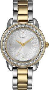 TIMEX TWO-TONE STAINLESS STEEL BRACELET CRYSTAL LADIES