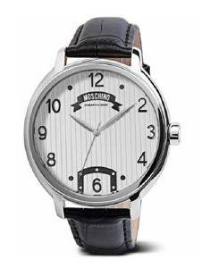 MOSCHINO IME FOR ONESELF BLACK LEATHER STRAP