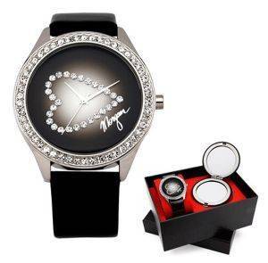 MORGAN DE TOI CRYSTAL BLACK LEATHER STRAP MORGAN DE TOI CRYSTAL BLACK LEATHER STRAP