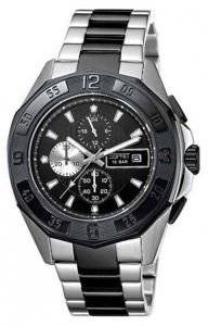 ESPRIT SILVER BLACK LEGACY LEATHER STRAP ESPRIT SILVER BLACK LEGACY LEATHER STRAP