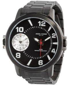 ANGEL DUAL TIME BLACK STAINLESS STEEL BRACELET